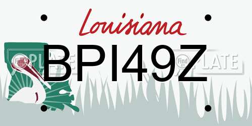 BPI49Z Louisiana License Plate