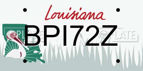 BPI72Z Louisiana License Plate