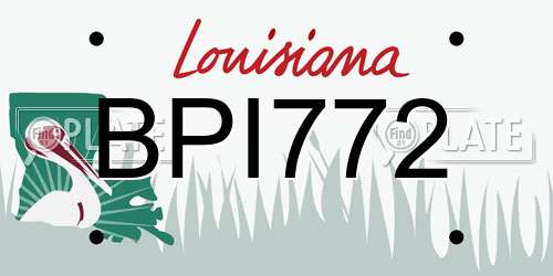 BPI772 Louisiana License Plate