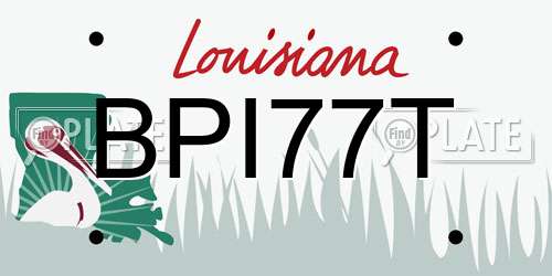 BPI77T Louisiana License Plate