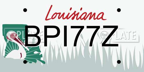 BPI77Z Louisiana License Plate