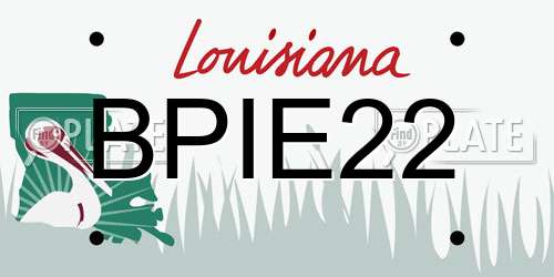 BPIE22 Louisiana License Plate