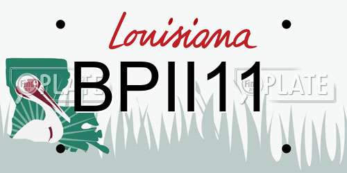 BPII11 Louisiana License Plate