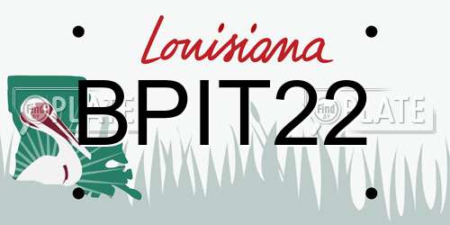 BPIT22 Louisiana License Plate