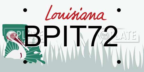 BPIT72 Louisiana License Plate