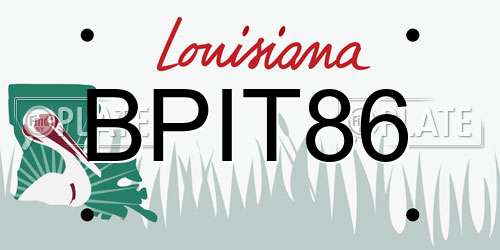 BPIT86 Louisiana License Plate