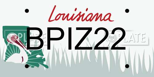 BPIZ22 Louisiana License Plate