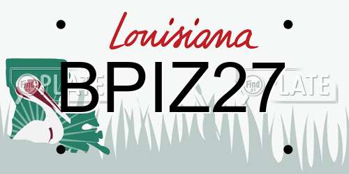 BPIZ27 Louisiana License Plate