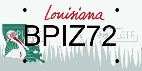 BPIZ72 Louisiana License Plate