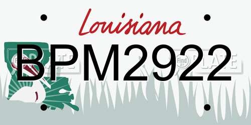BPM2922 Louisiana License Plate