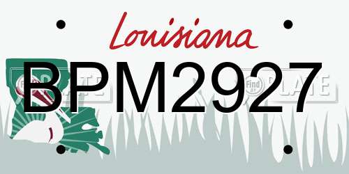 BPM2927 Louisiana License Plate