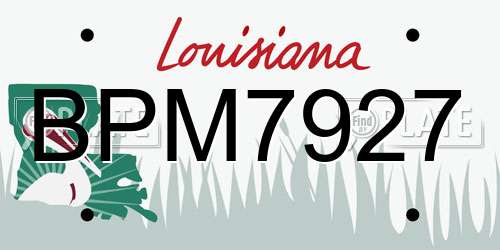 BPM7927 Louisiana License Plate
