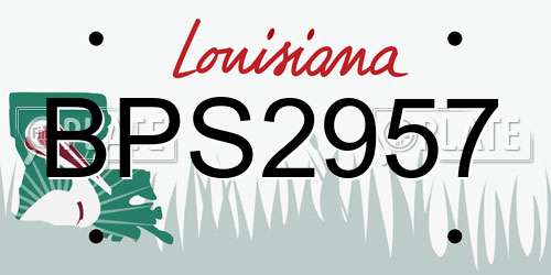BPS2957 Louisiana License Plate