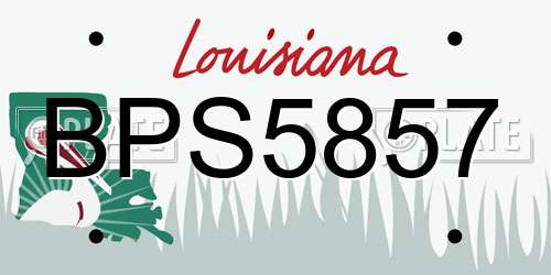 BPS5857 Louisiana License Plate