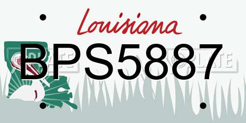 BPS5887 Louisiana License Plate