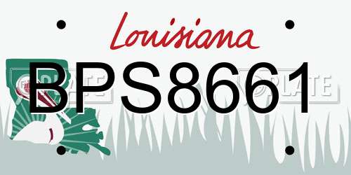 BPS8661 Louisiana License Plate