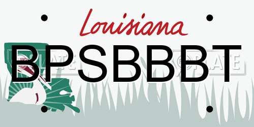 BPSBBBT Louisiana License Plate