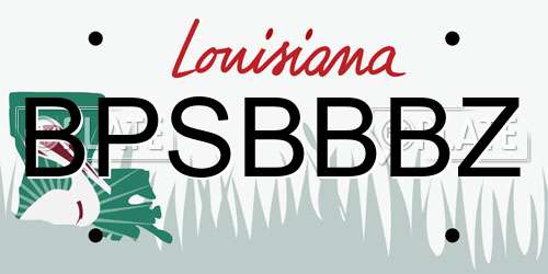 BPSBBBZ Louisiana License Plate