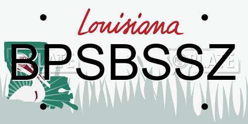 BPSBSSZ Louisiana License Plate