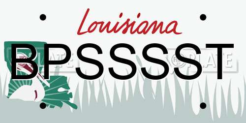 BPSSSST Louisiana License Plate