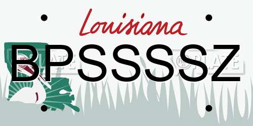 BPSSSSZ Louisiana License Plate