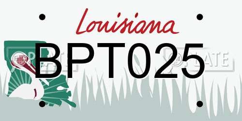 BPT025 Louisiana License Plate