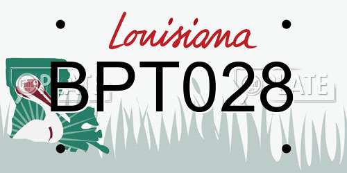 BPT028 Louisiana License Plate