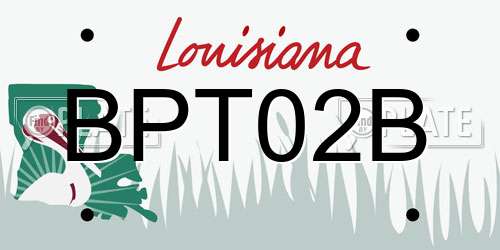 BPT02B Louisiana License Plate