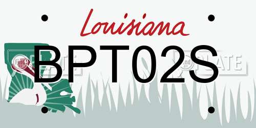BPT02S Louisiana License Plate