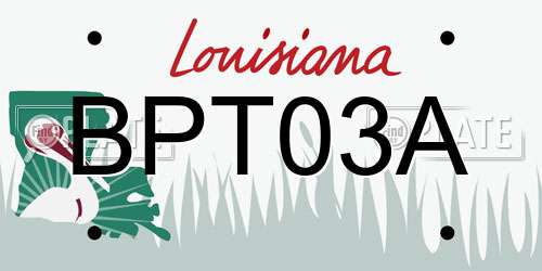 BPT03A Louisiana License Plate
