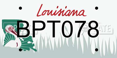 BPT078 Louisiana License Plate