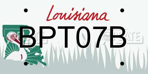 BPT07B Louisiana License Plate