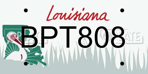 BPT808 Louisiana License Plate