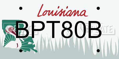 BPT80B Louisiana License Plate