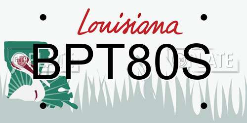BPT80S Louisiana License Plate