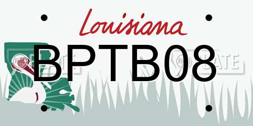 BPTB08 Louisiana License Plate