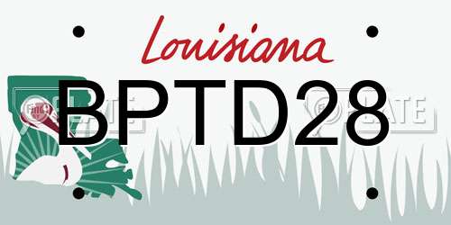 BPTD28 Louisiana License Plate