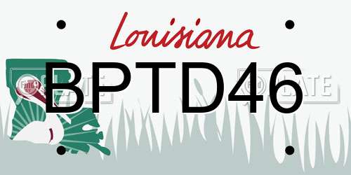BPTD46 Louisiana License Plate