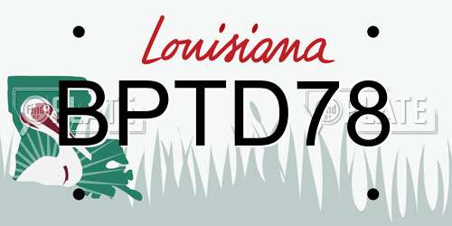BPTD78 Louisiana License Plate