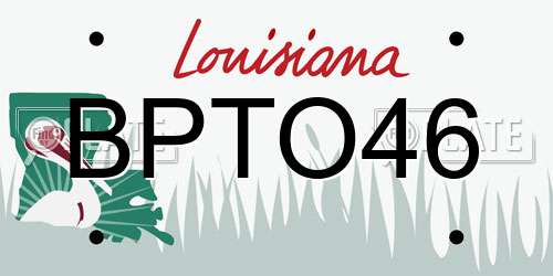 BPTO46 Louisiana License Plate