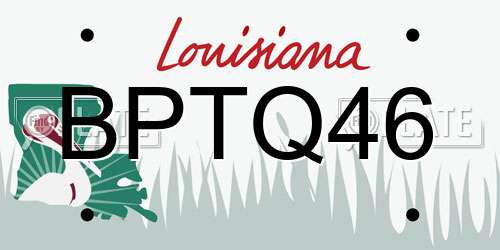 BPTQ46 Louisiana License Plate