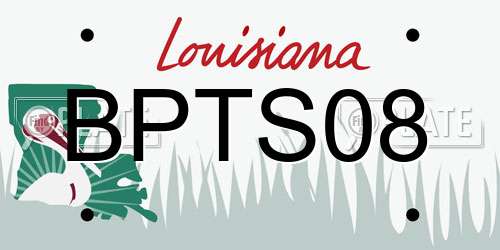 BPTS08 Louisiana License Plate