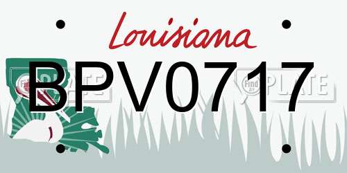 BPV0717 Louisiana License Plate
