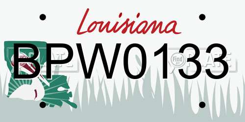BPW0133 Louisiana License Plate