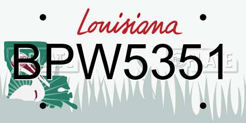 BPW5351 Louisiana License Plate