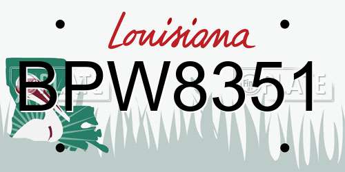 BPW8351 Louisiana License Plate