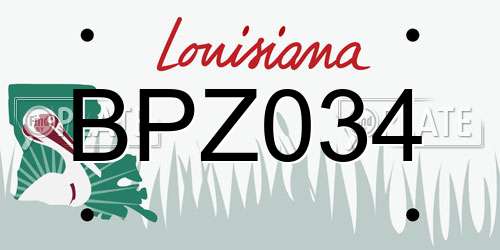 BPZ034 Louisiana License Plate