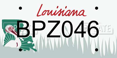 BPZ046 Louisiana License Plate