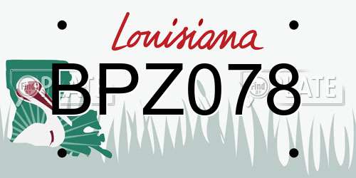 BPZ078 Louisiana License Plate