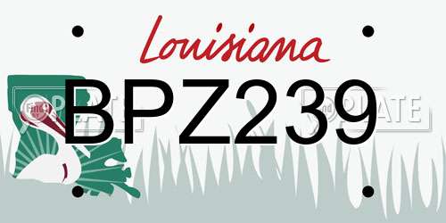 BPZ239 Louisiana License Plate